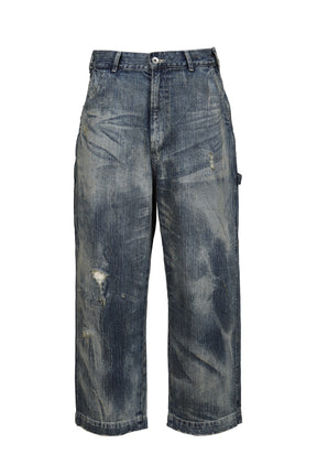 STEINBECK DENIM PAINTER PANTS VINTAGE CUSTOM / BLU