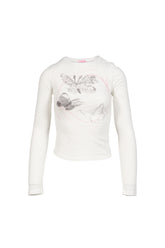 "BUTTERFLY SCRIBBLE L/S T-SHIRT"WHT