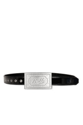 ENAMEL BELT / BLK/SIL