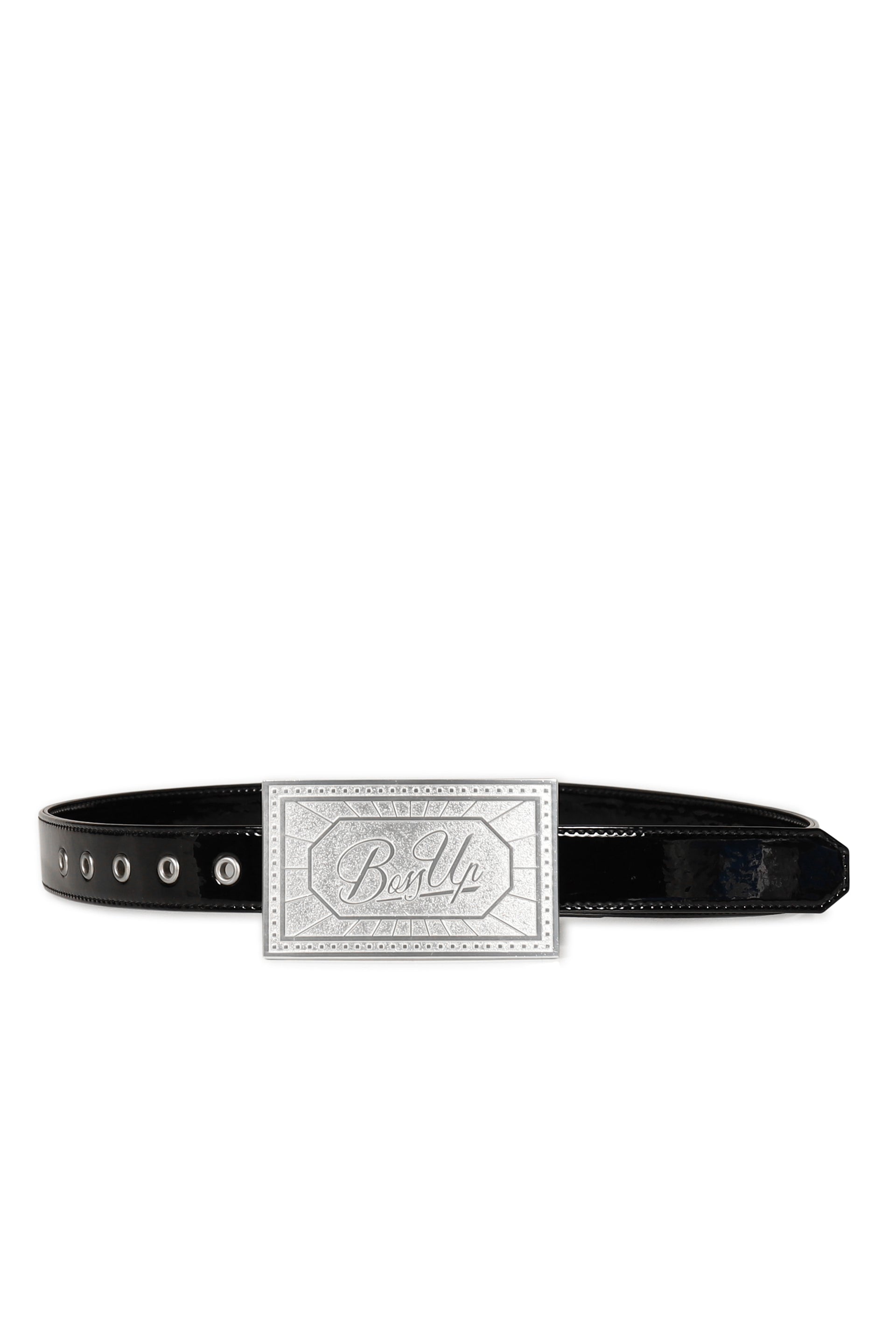 ENAMEL BELT / BLK/SIL