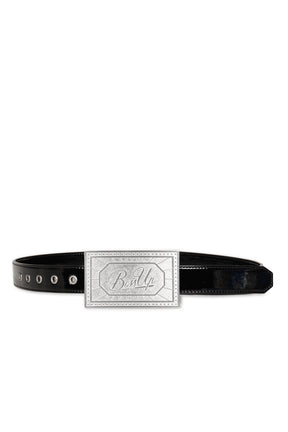 ENAMEL BELT / BLK/SIL
