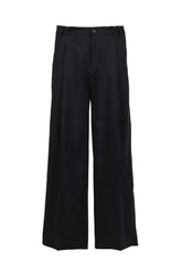 WIDE PLEATED TROUSER / BLK