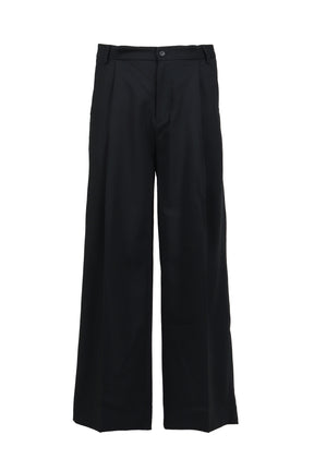 WIDE PLEATED TROUSER / BLK