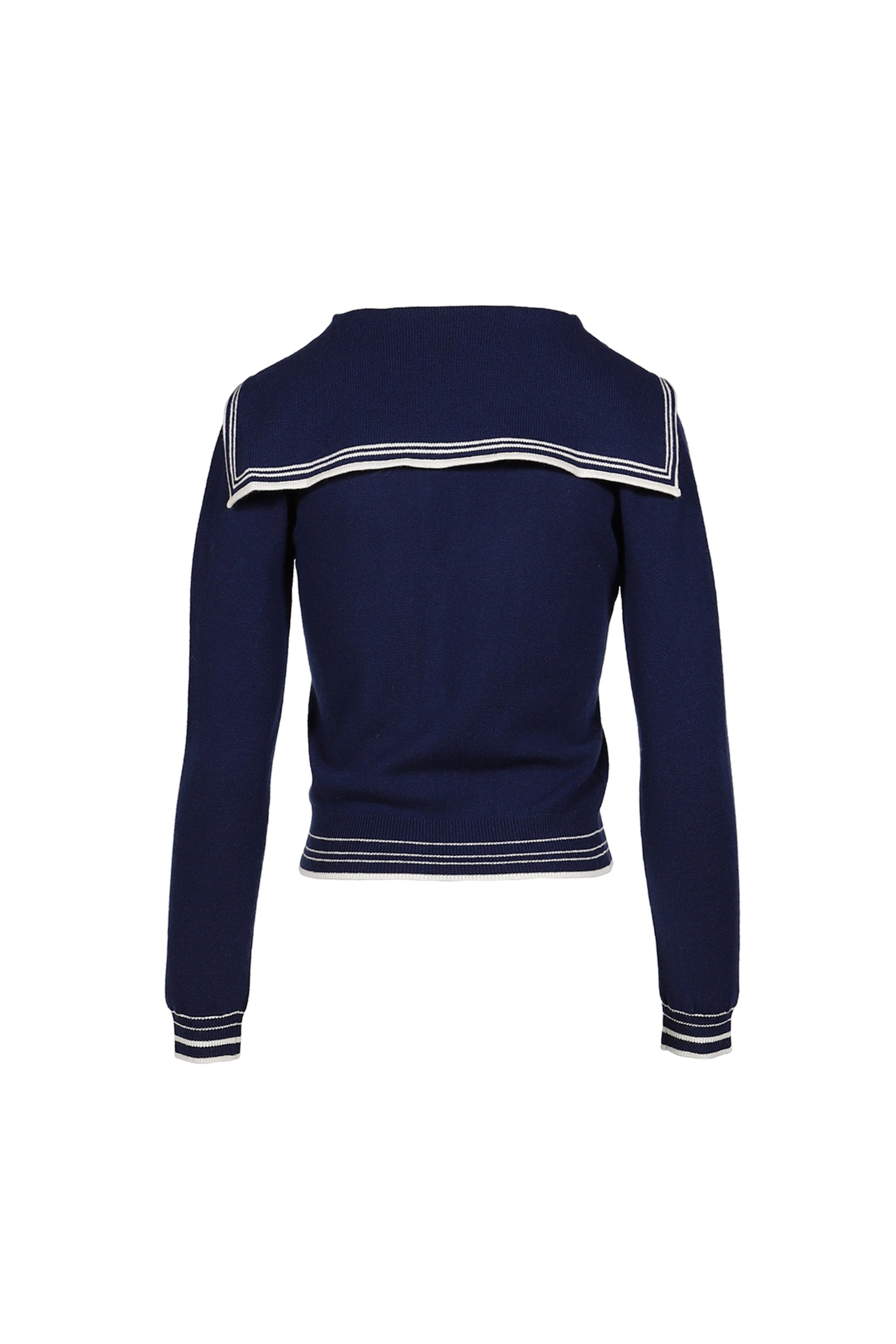 SAILOR COLLAR KNIT CARDIGAN / NVY