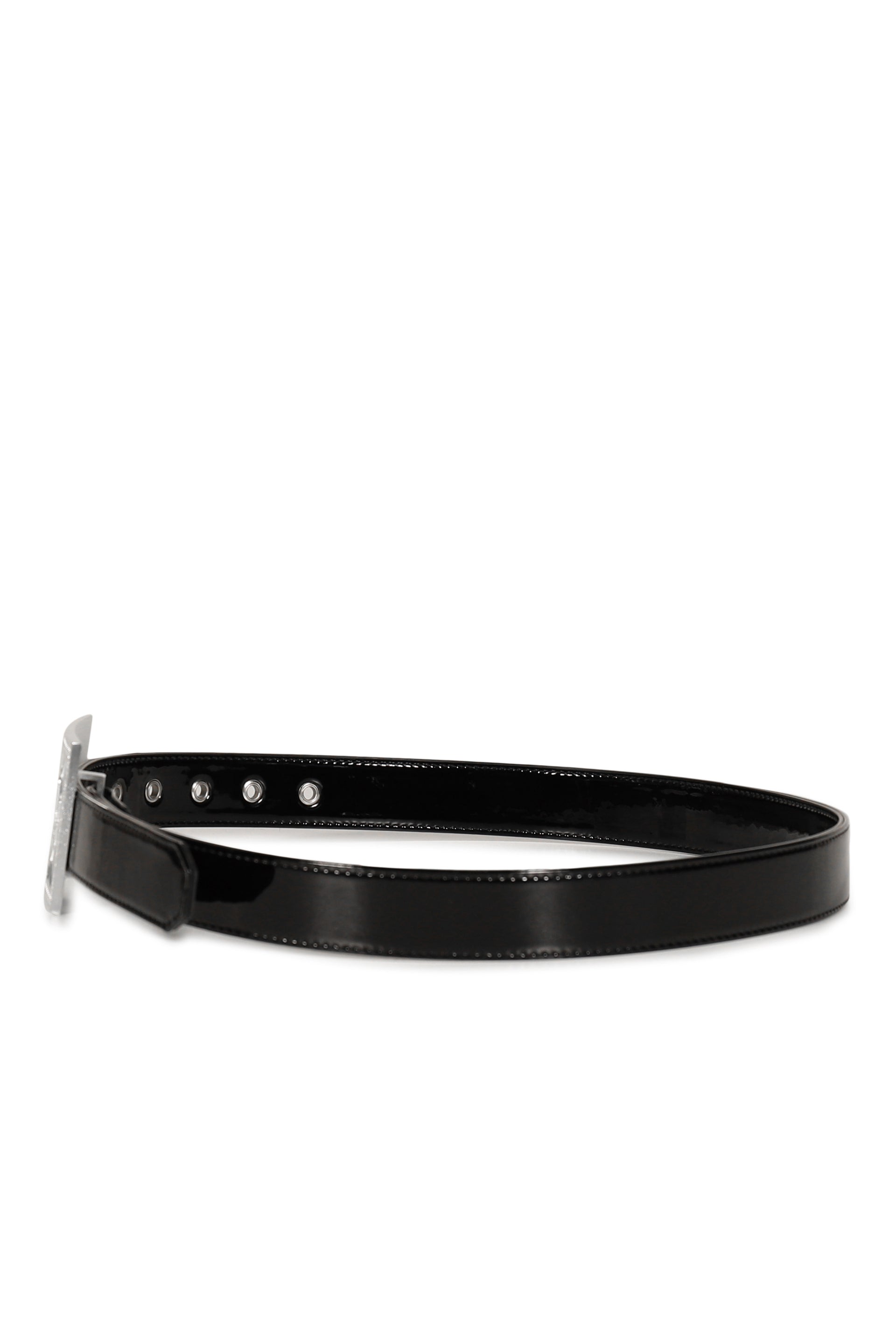 ENAMEL BELT / BLK/SIL