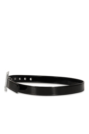 ENAMEL BELT / BLK/SIL