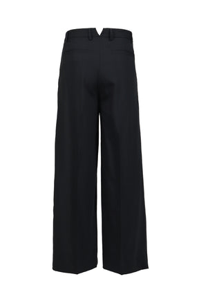 WIDE PLEATED TROUSER / BLK