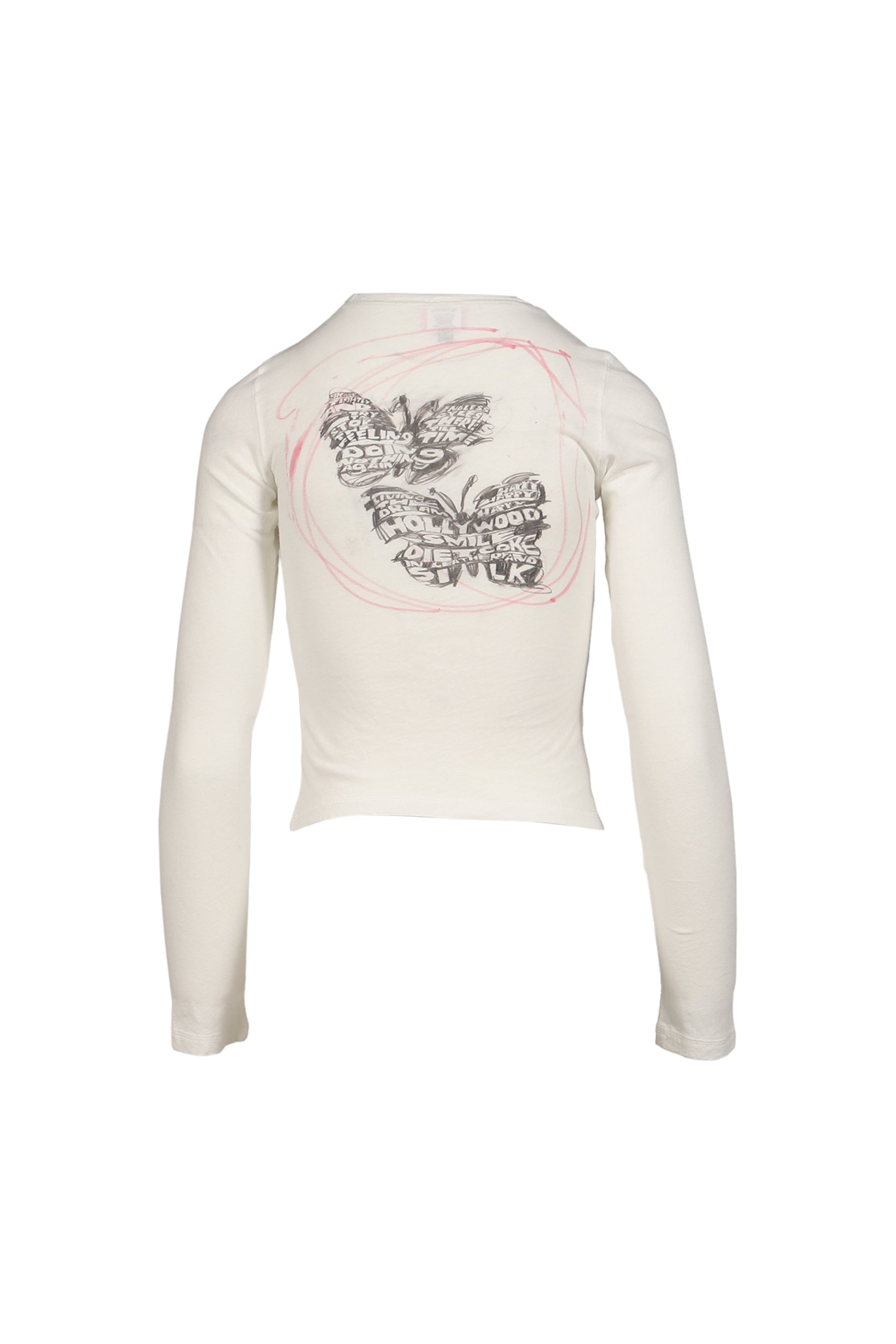 "BUTTERFLY SCRIBBLE L/S T-SHIRT"WHT