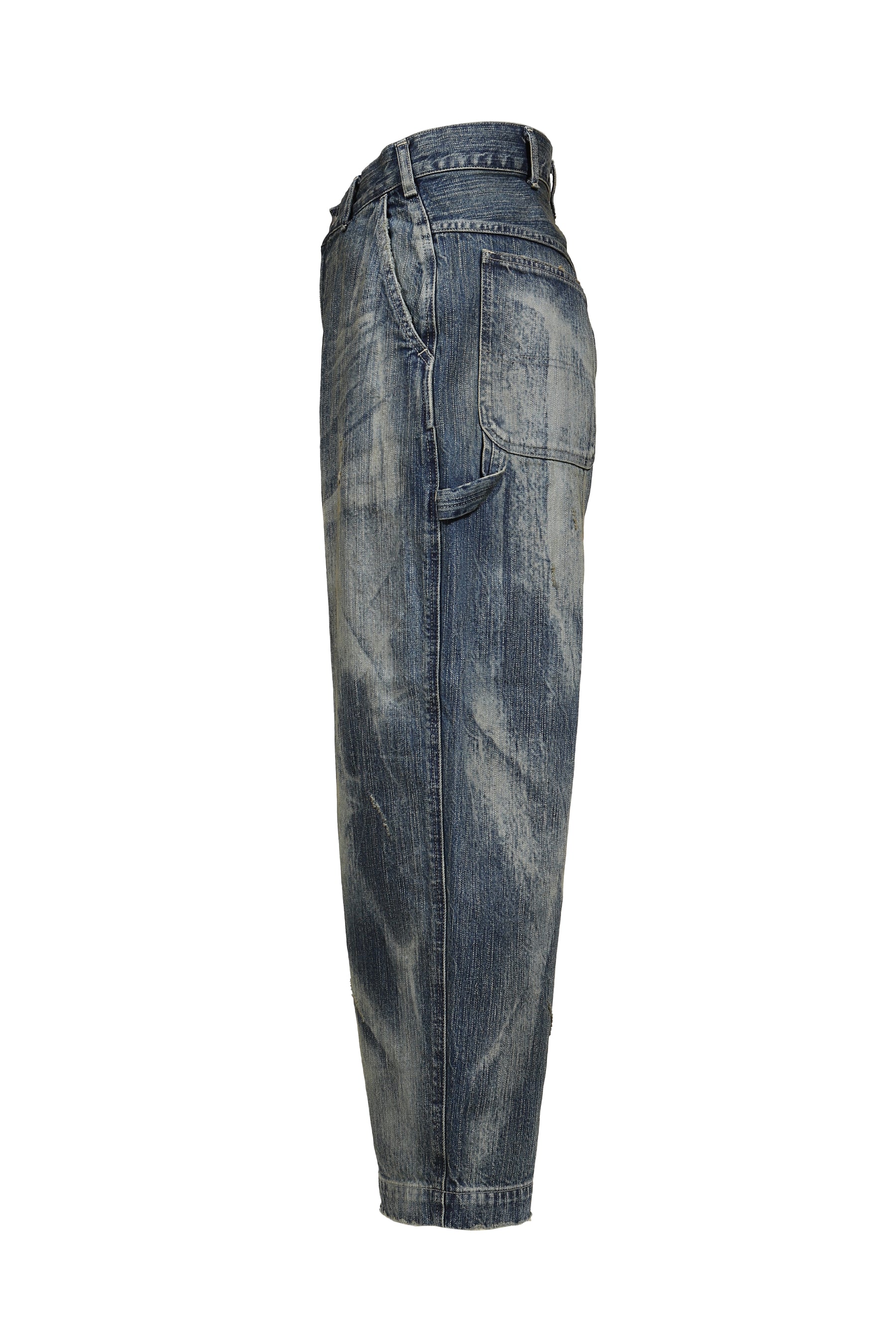 STEINBECK DENIM PAINTER PANTS VINTAGE CUSTOM / BLU