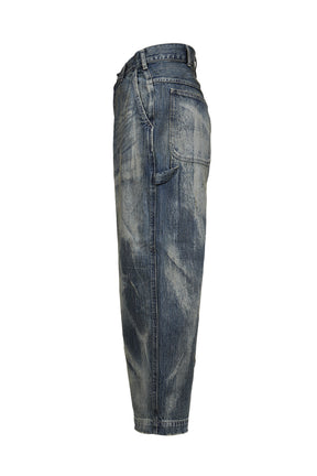 STEINBECK DENIM PAINTER PANTS VINTAGE CUSTOM / BLU