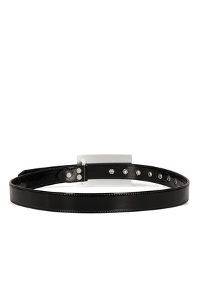 ENAMEL BELT / BLK/SIL