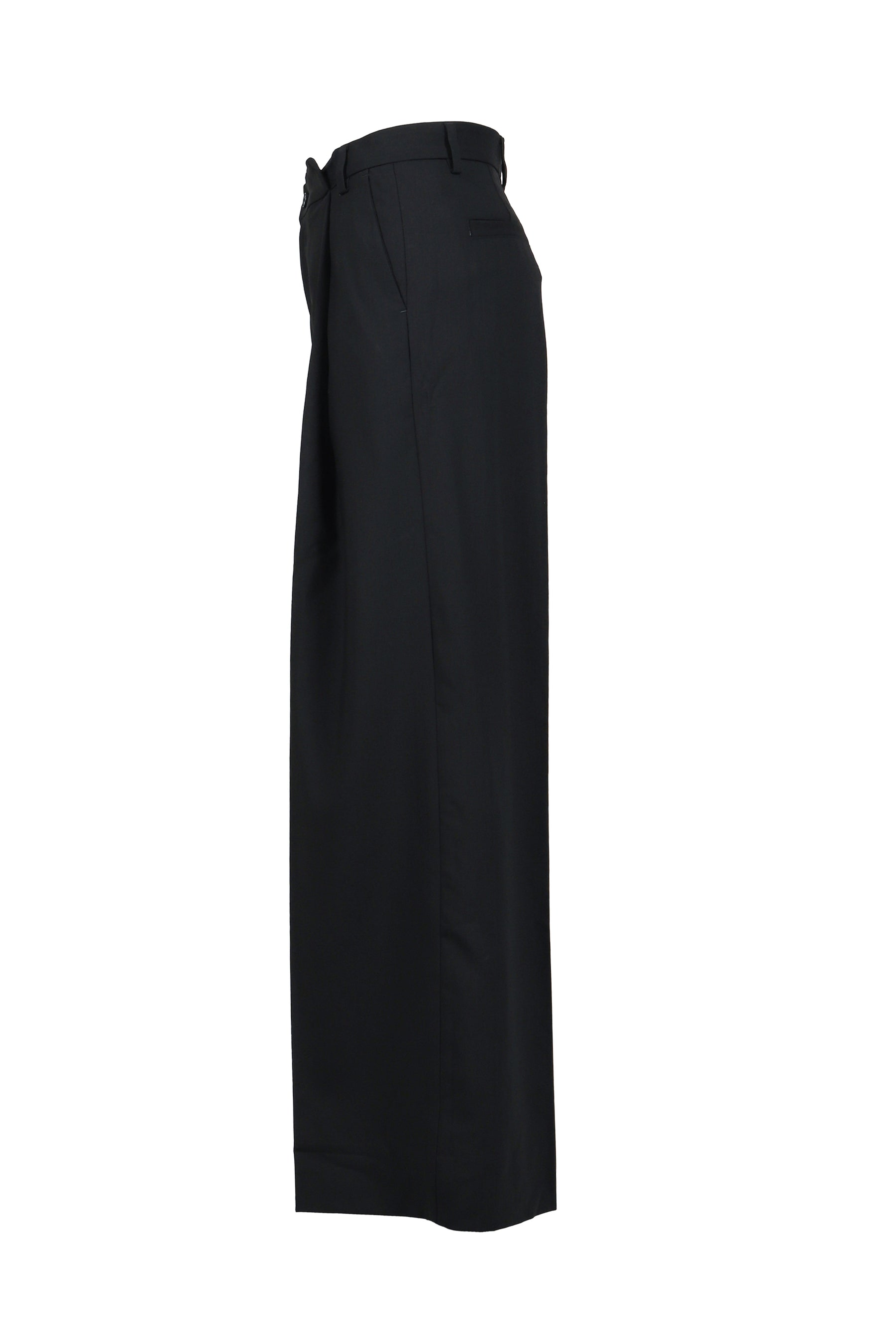 WIDE PLEATED TROUSER / BLK