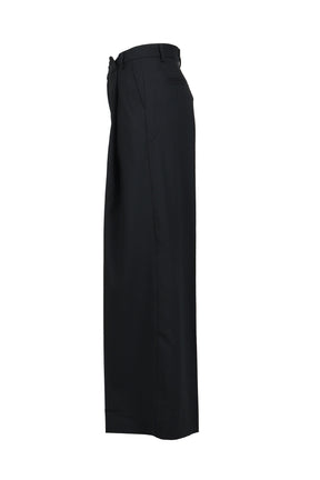 WIDE PLEATED TROUSER / BLK