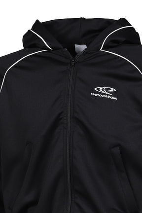 ATHLEISURE JERSEY ZIP HOODIE / BLK