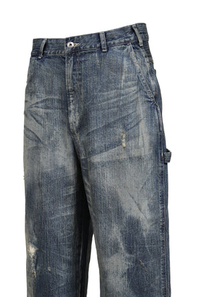 STEINBECK DENIM PAINTER PANTS VINTAGE CUSTOM / BLU