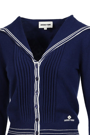 SAILOR COLLAR KNIT CARDIGAN / NVY