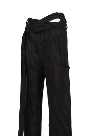 SIGNATURE WRAP SUIT PANTS / BLK