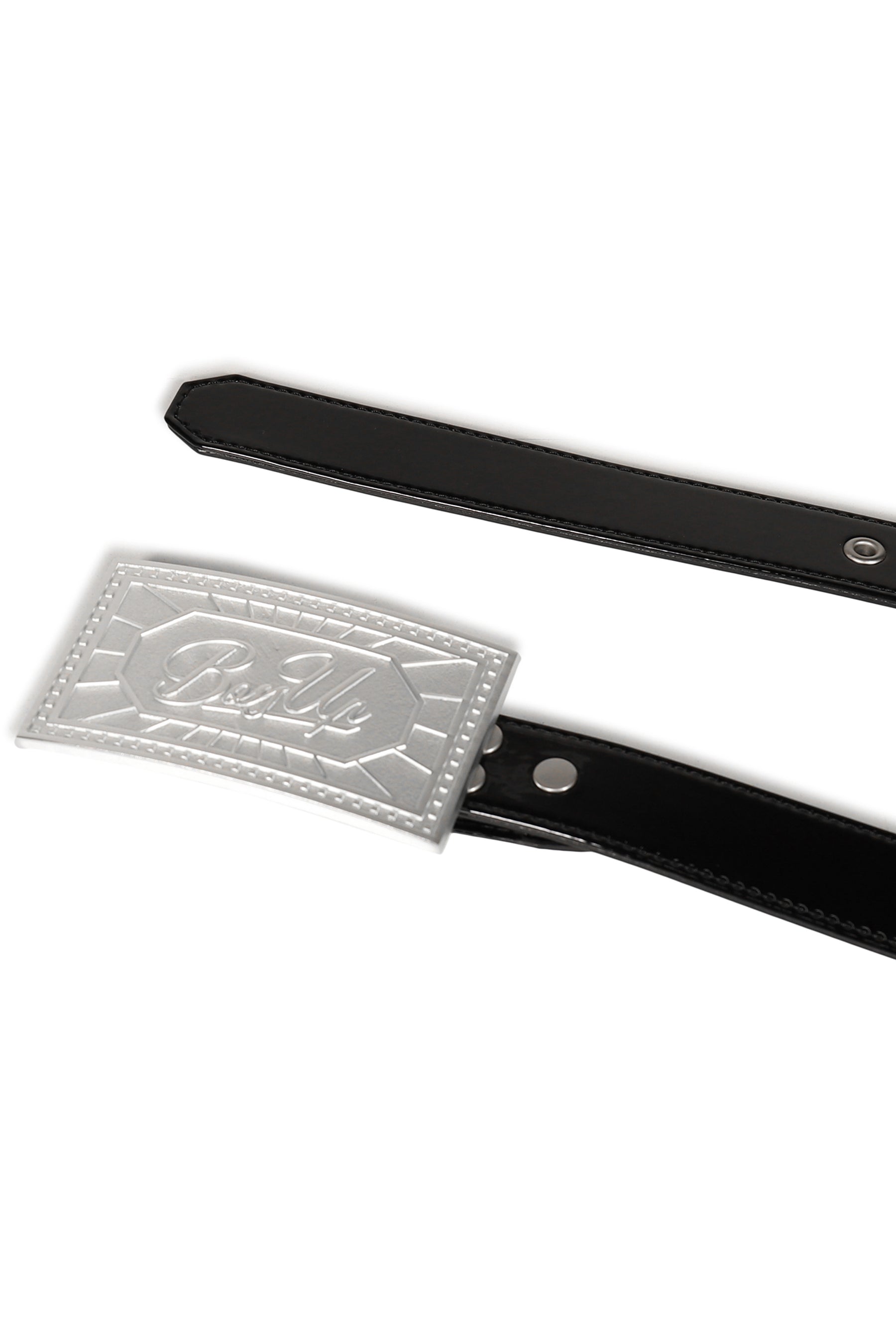 ENAMEL BELT / BLK/SIL