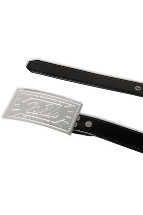 ENAMEL BELT / BLK/SIL