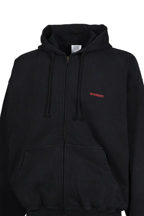 CLASSIC LOGO ZIP-UP HOODIE / BLK RED