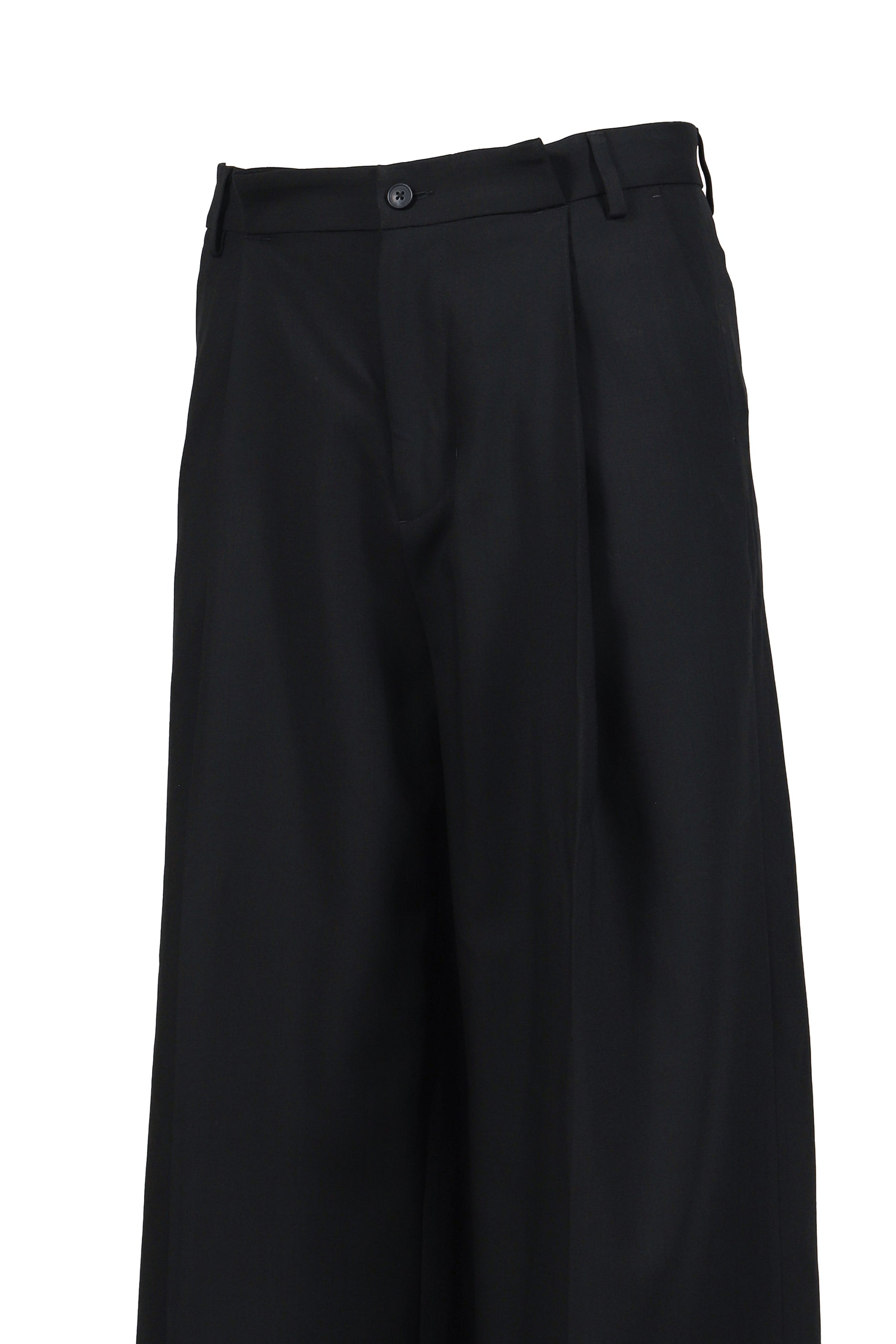 WIDE PLEATED TROUSER / BLK