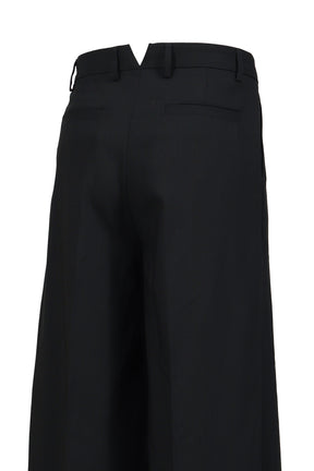 WIDE PLEATED TROUSER / BLK