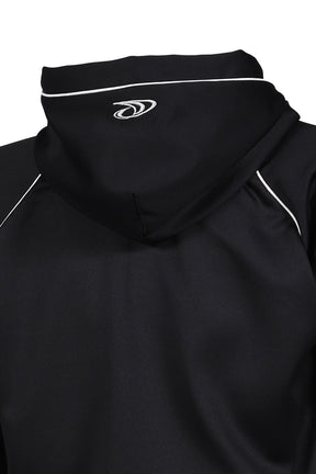 ATHLEISURE JERSEY ZIP HOODIE / BLK