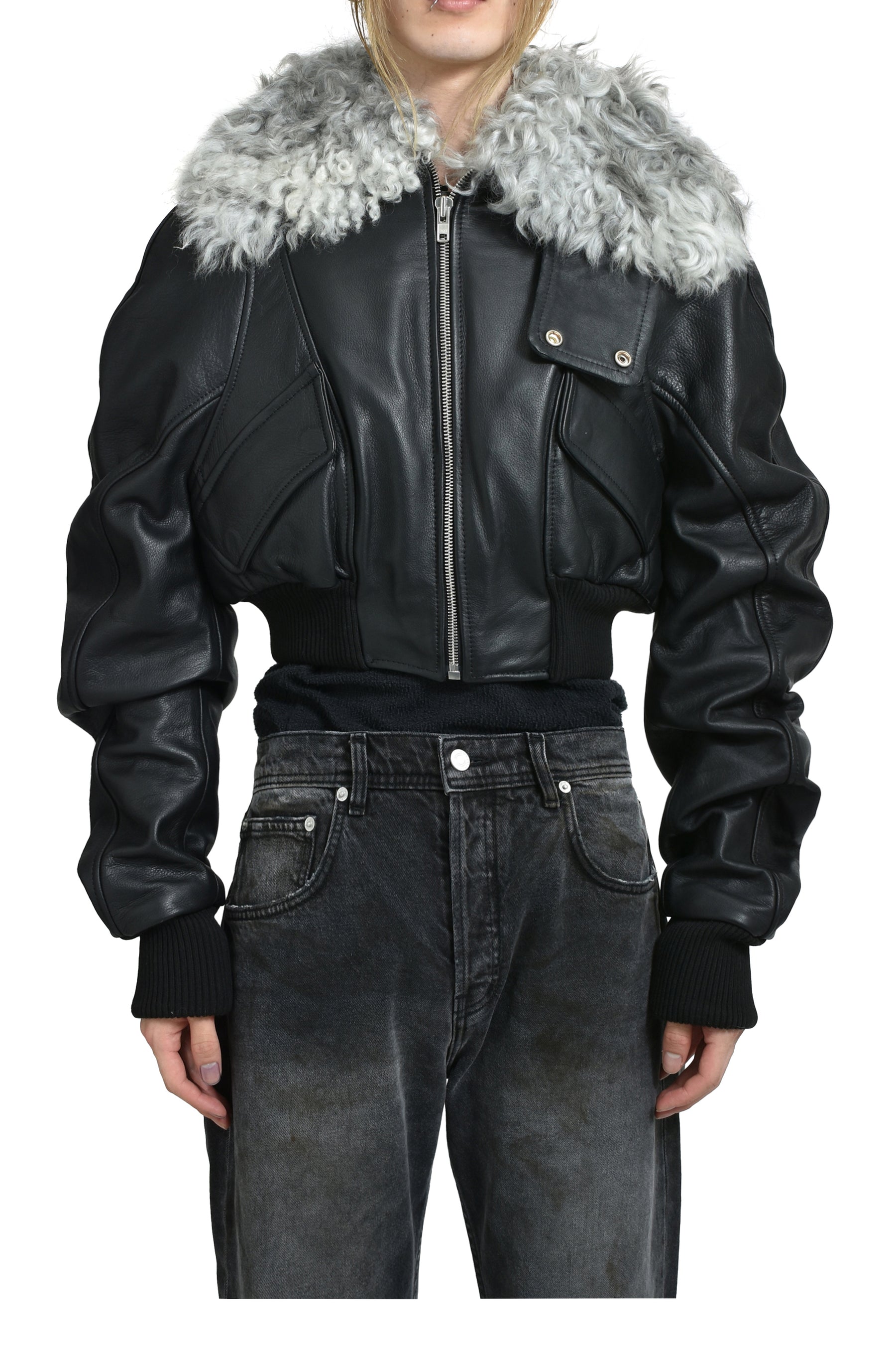 CONSUMER CROPPED BOMBER / BLK
