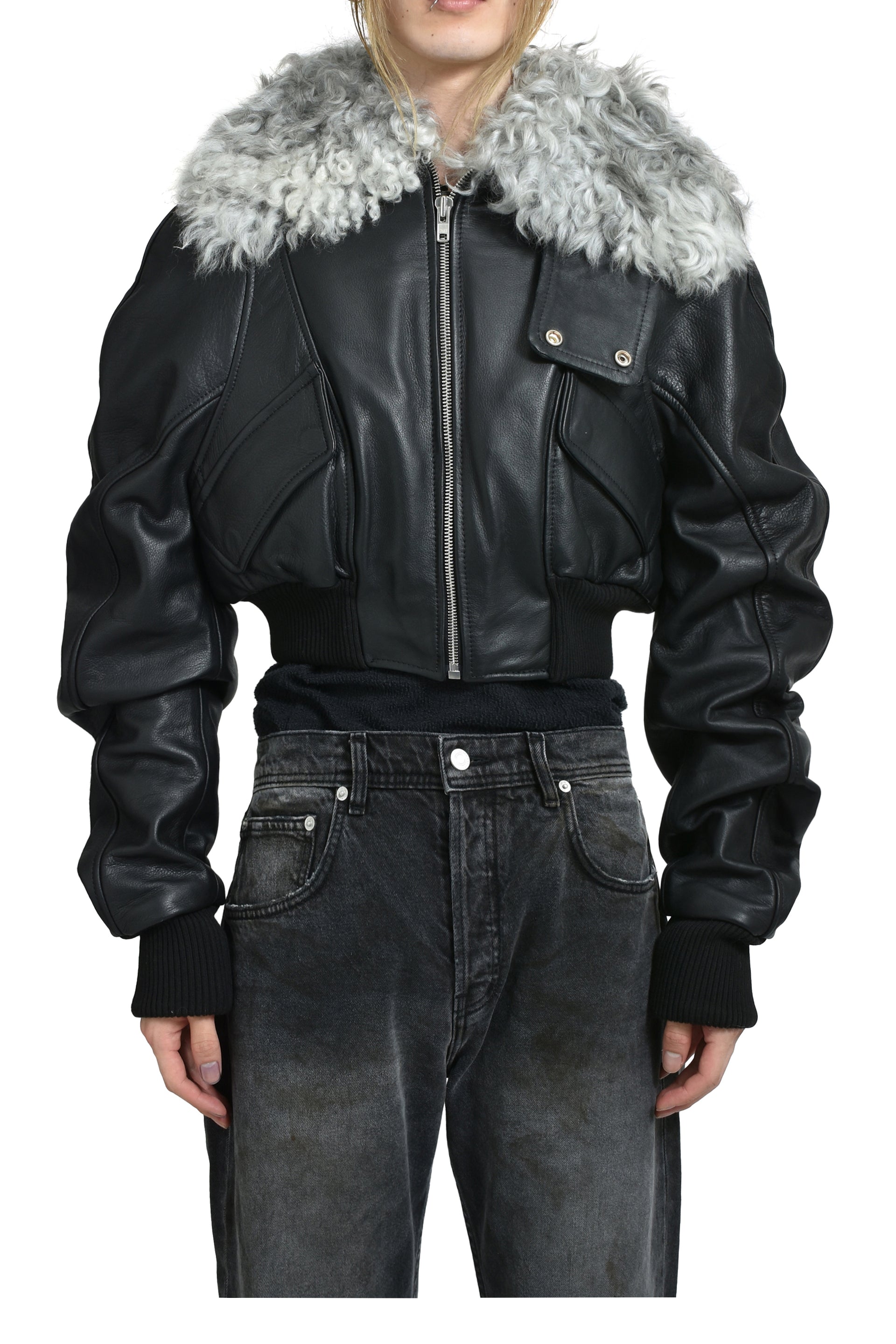 CONSUMER CROPPED BOMBER / BLK