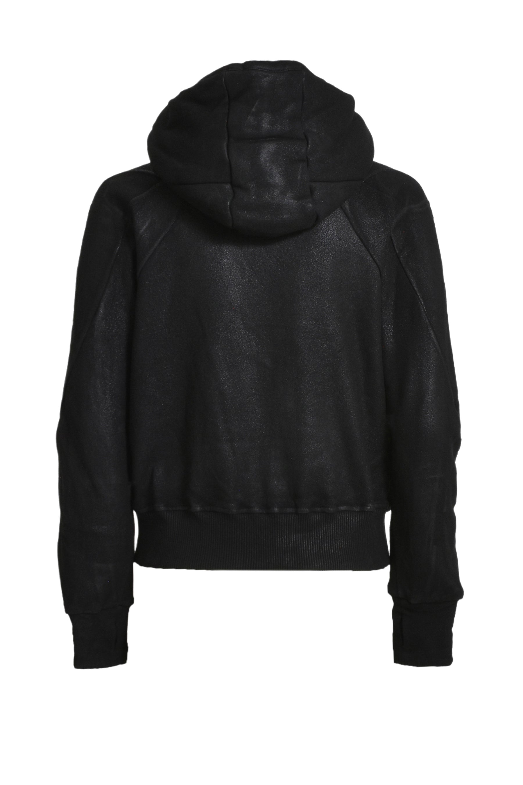 COATING CROPPED HOODIE / BLK