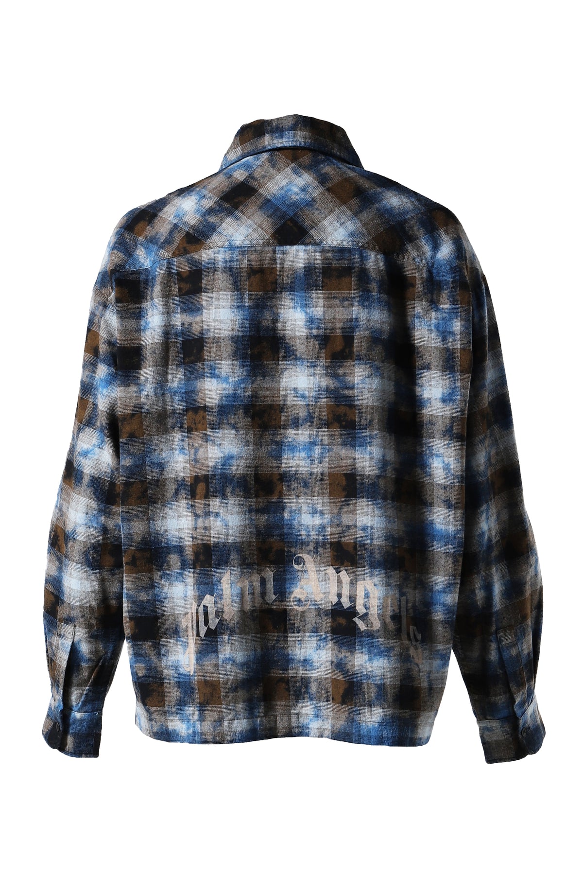 CURVED LOGO CHECK SHIRT LS / LT. BLU OFF WHT