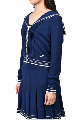 SAILOR COLLAR KNIT CARDIGAN / NVY