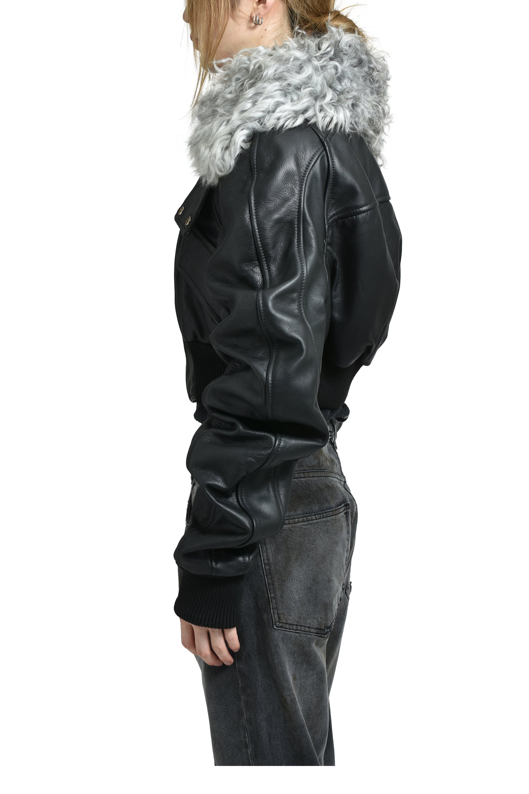CONSUMER CROPPED BOMBER / BLK
