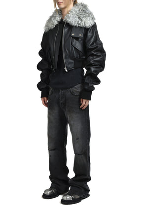 CONSUMER CROPPED BOMBER / BLK
