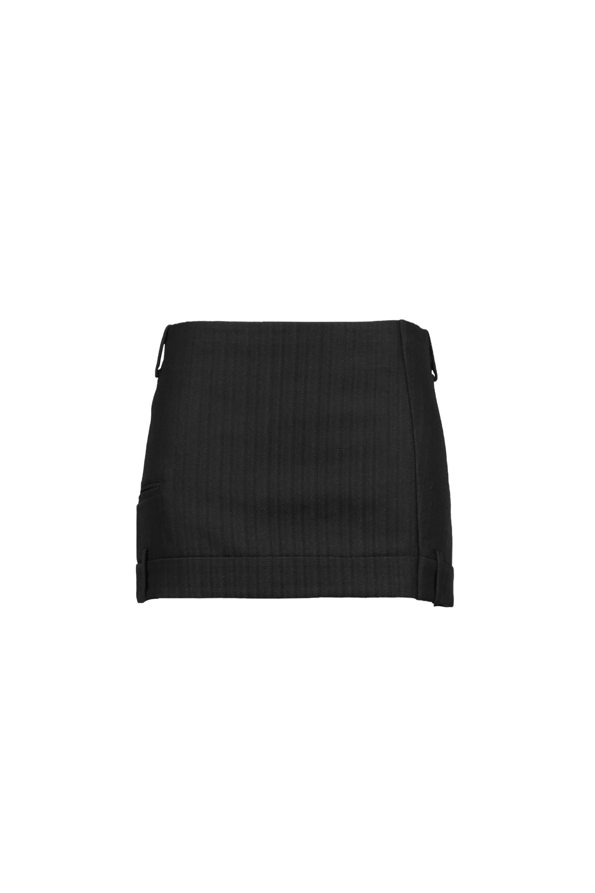 TAILORED TROUSER MINI SKIRT / BLK