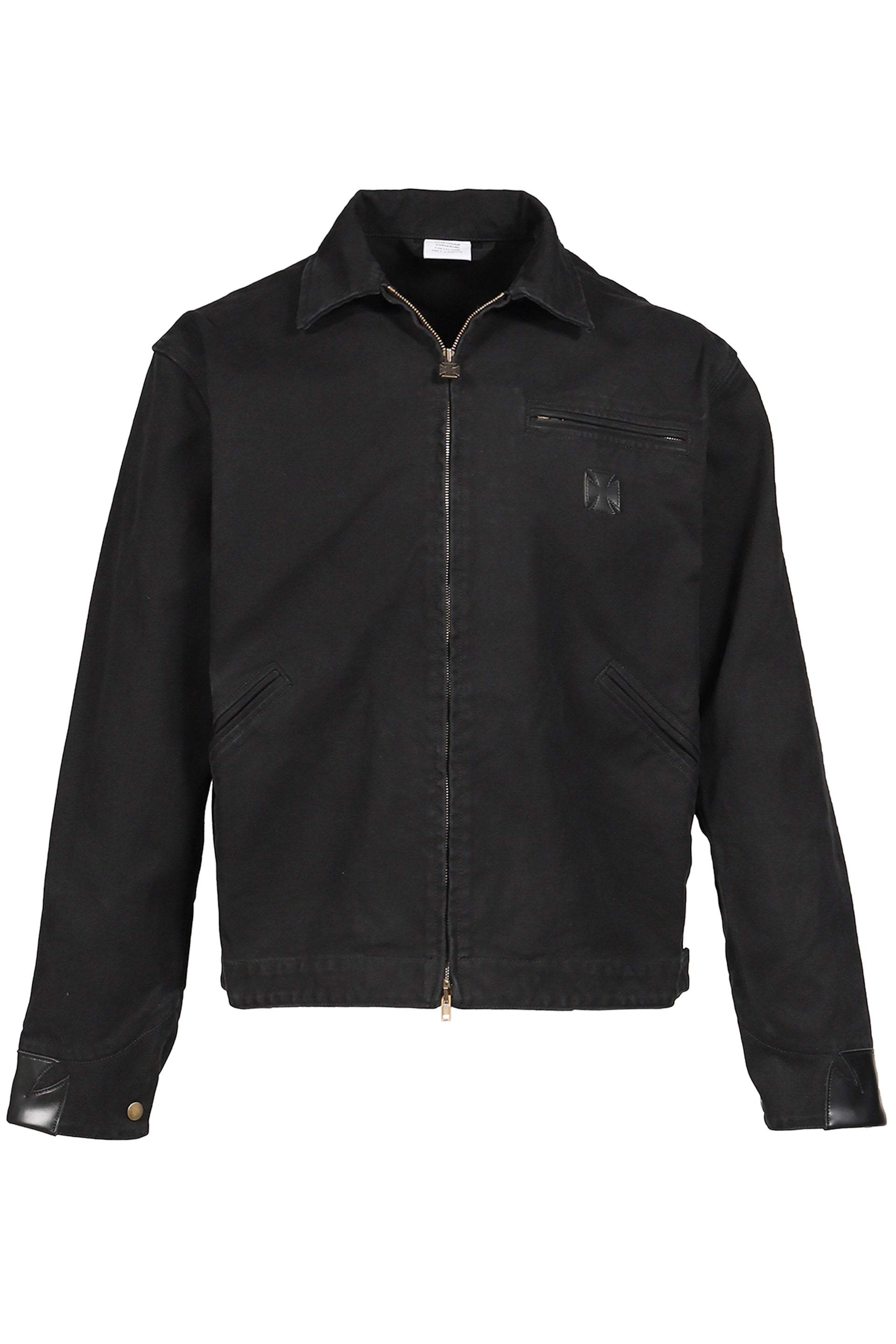 LEATHER CROSSES WORKWEAR JACKET / BLK