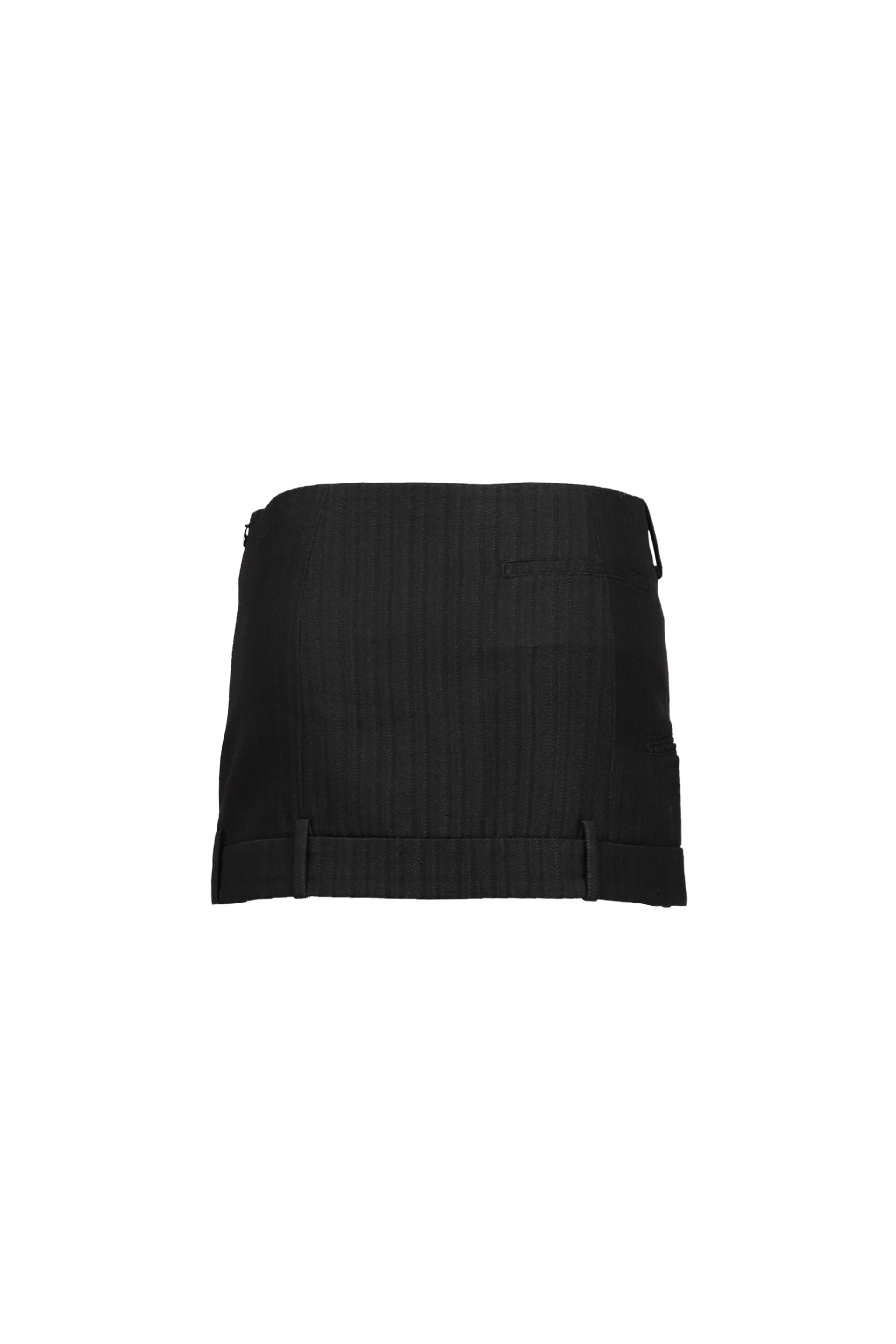 TAILORED TROUSER MINI SKIRT / BLK