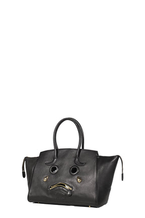 PLEADING EMOJI LEATHER BAG / BLK