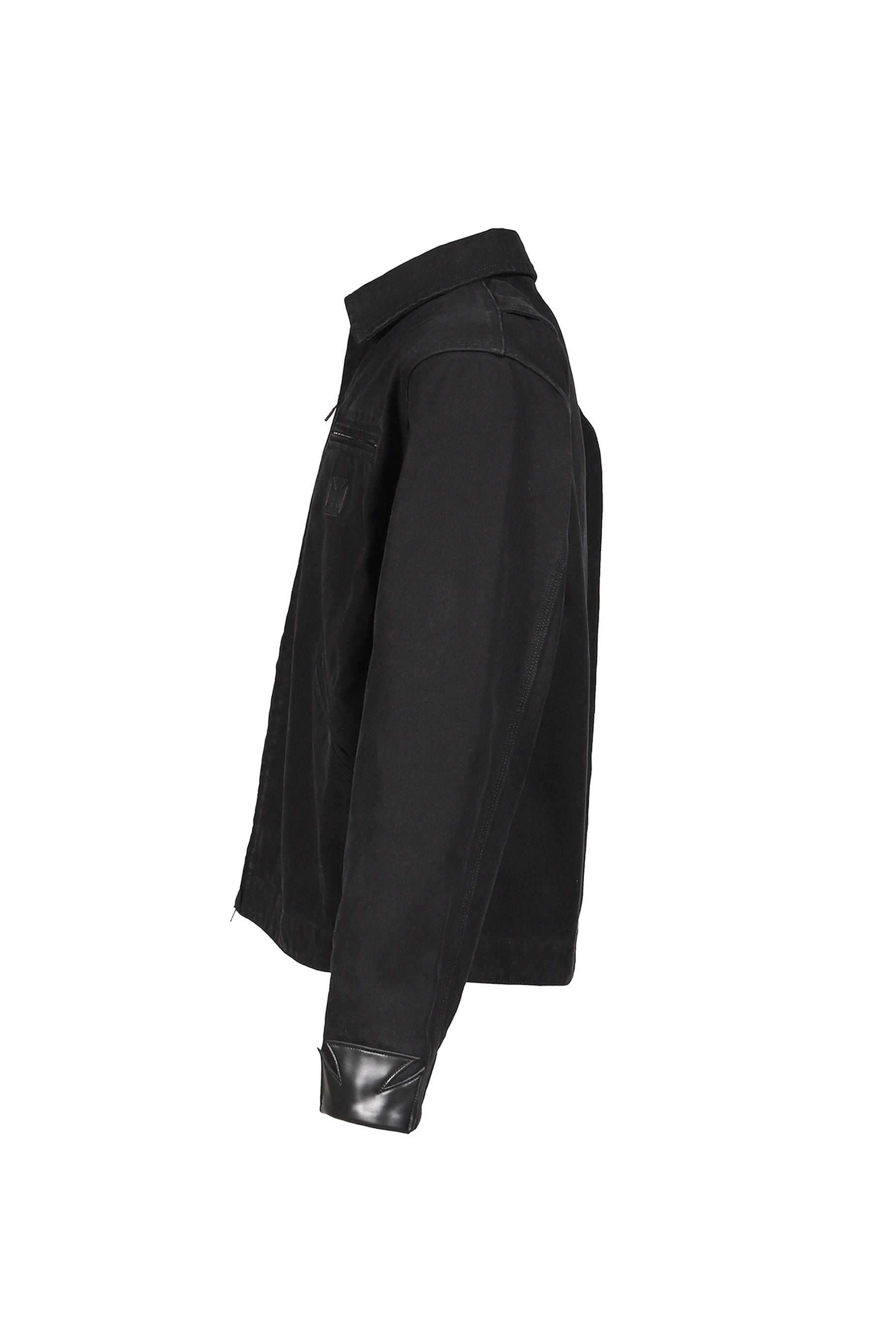 LEATHER CROSSES WORKWEAR JACKET / BLK