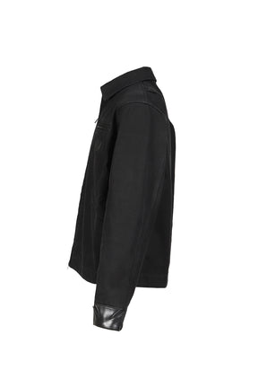 LEATHER CROSSES WORKWEAR JACKET / BLK