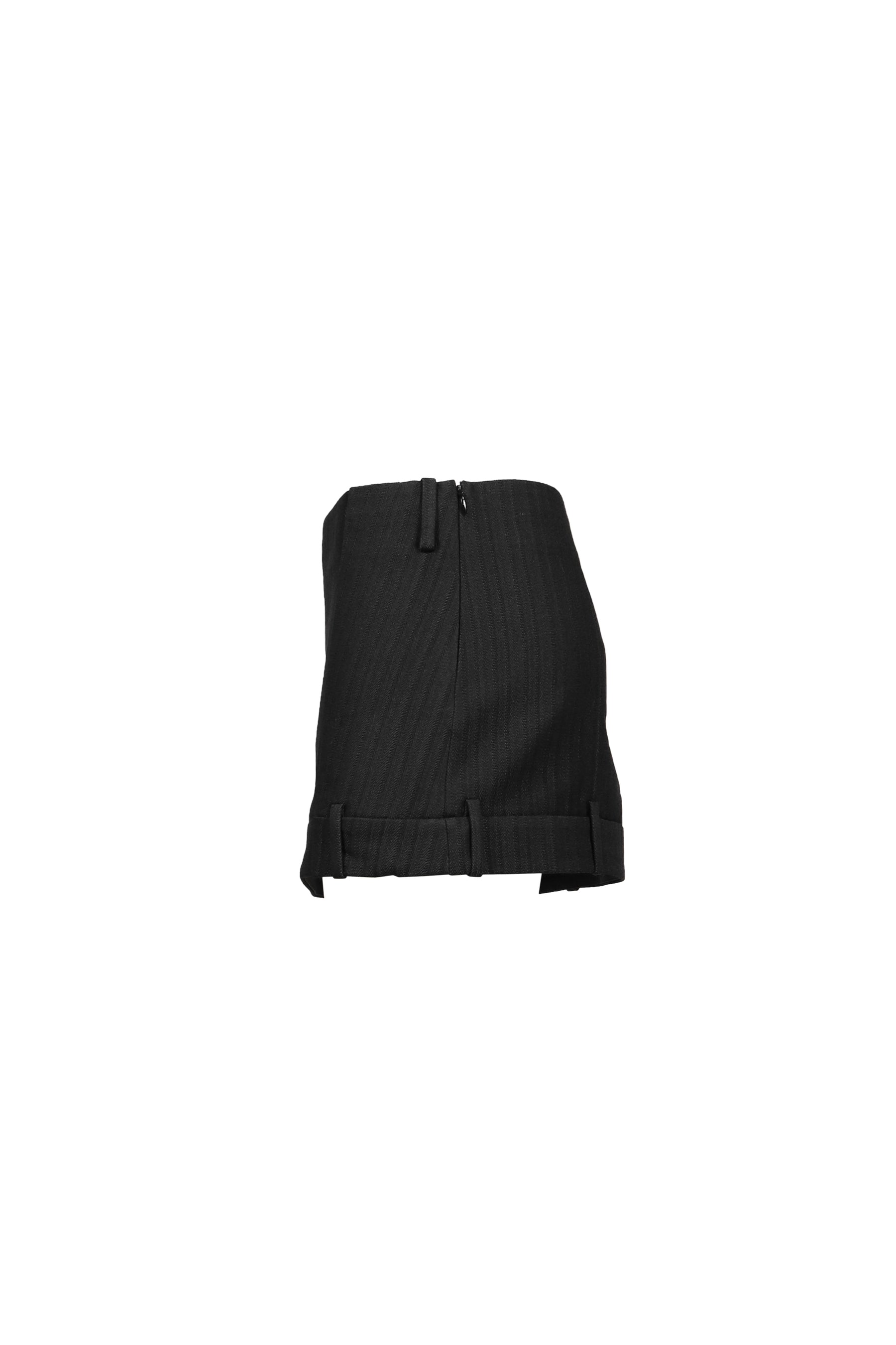 TAILORED TROUSER MINI SKIRT / BLK