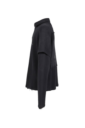 LAYERED POLO LONGSLEEVE / WASHED BLK