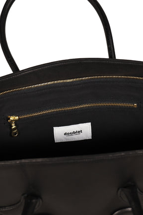 PLEADING EMOJI LEATHER BAG / BLK
