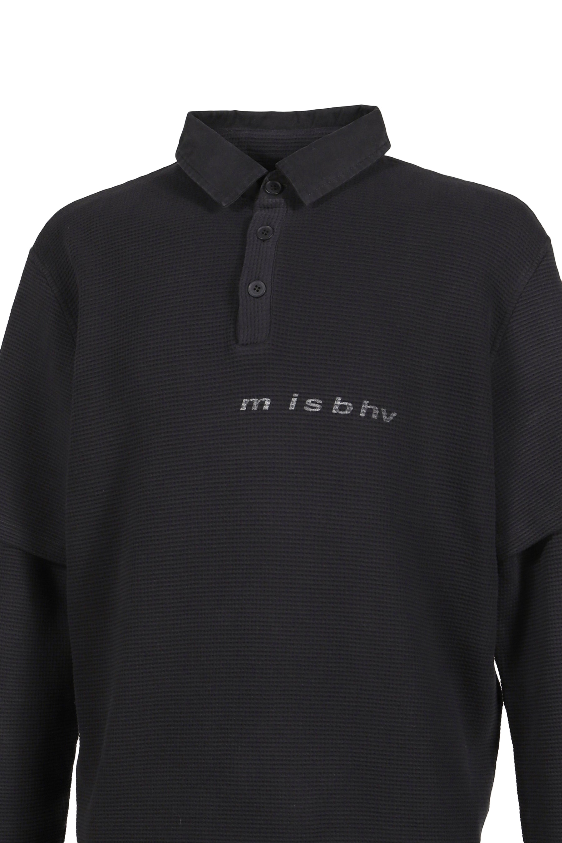 LAYERED POLO LONGSLEEVE / WASHED BLK