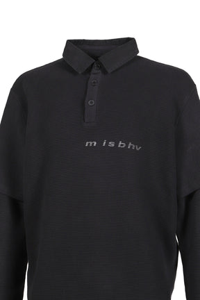LAYERED POLO LONGSLEEVE / WASHED BLK