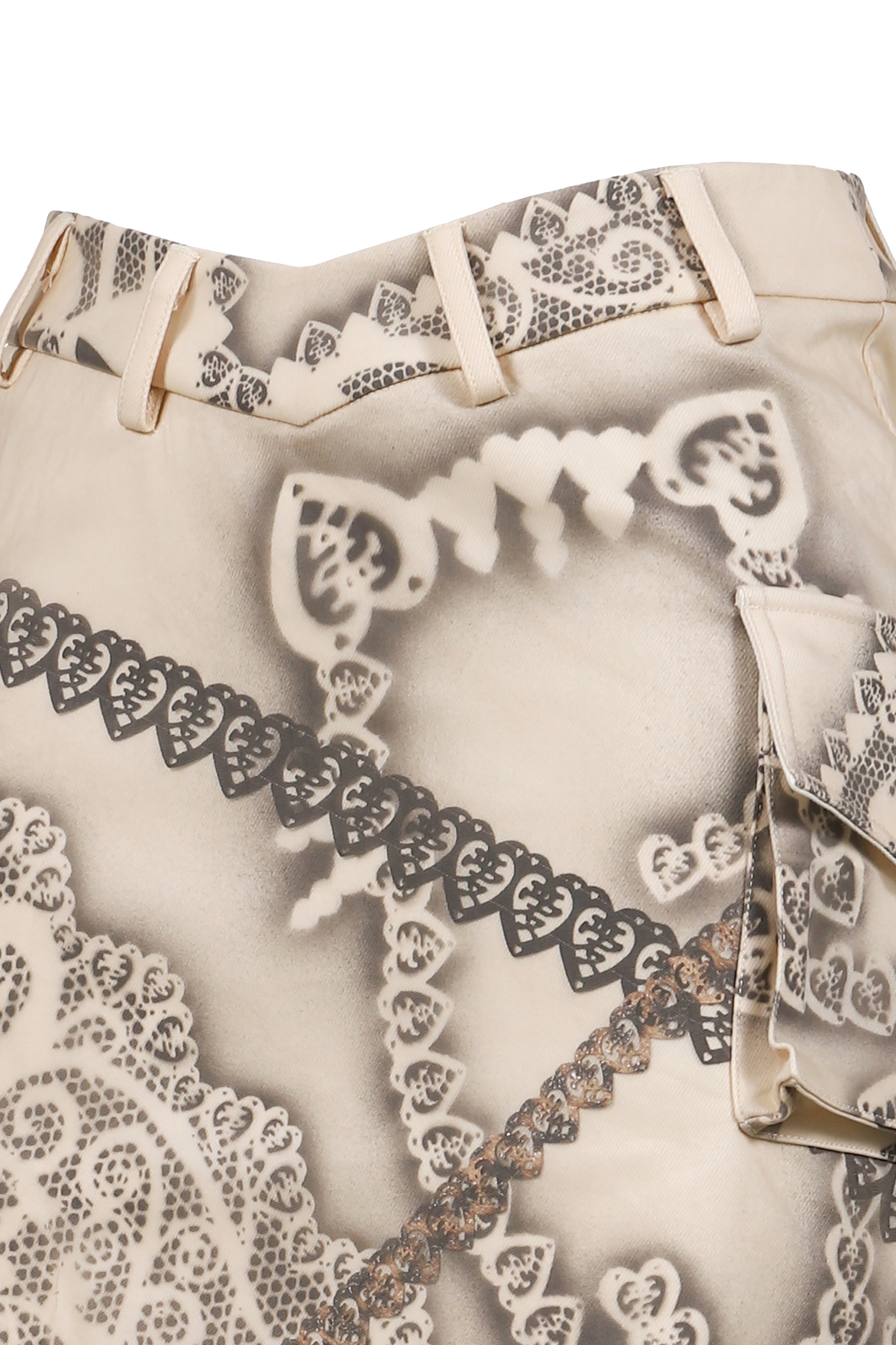 FELINE AIRBRUSH POCKET SKIRT / BEG