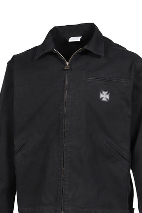 LEATHER CROSSES WORKWEAR JACKET / BLK