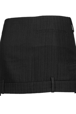 TAILORED TROUSER MINI SKIRT / BLK