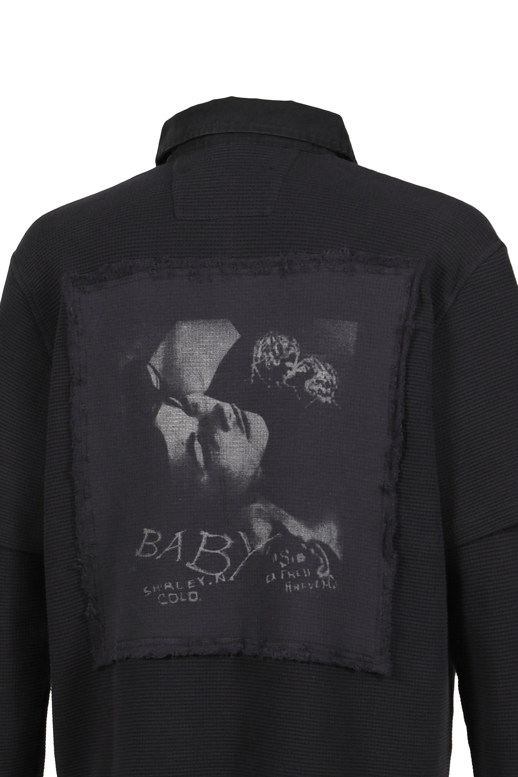 LAYERED POLO LONGSLEEVE / WASHED BLK