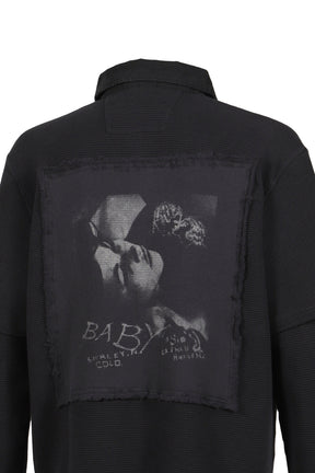 LAYERED POLO LONGSLEEVE / WASHED BLK